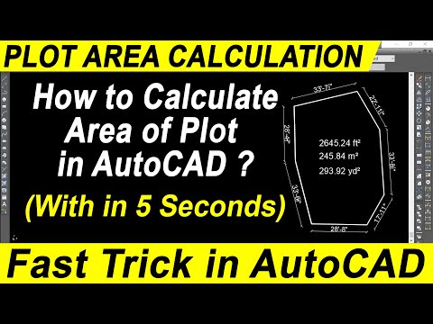 Area Command in AutoCAD || Plot Area Calculation in AutoCAD || Fast Trick of Plot Area Calculation