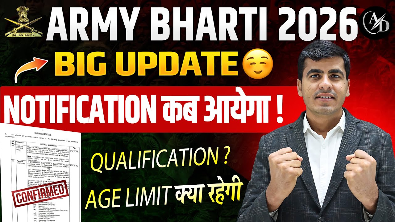 Indian Army Bharti 2026 Notification Out | Army Age Limit 2026 | Agniveer Army New Vacancy 2026