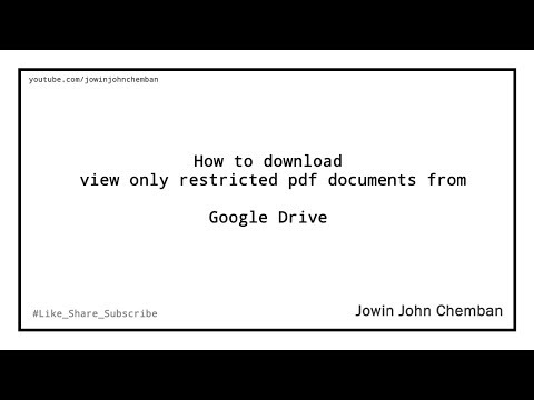 How to download view only, protected pdf from Google Drive