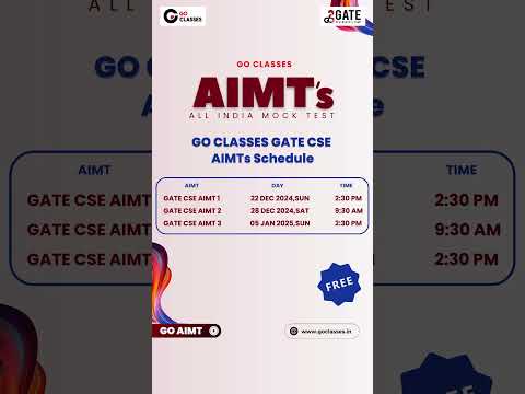 GO CLASSES AIMTs 2025: FREE GATE CSE AIMTs Schedule | #GOAIMT #AIMT #gatecse  #gate2025  #goclasses