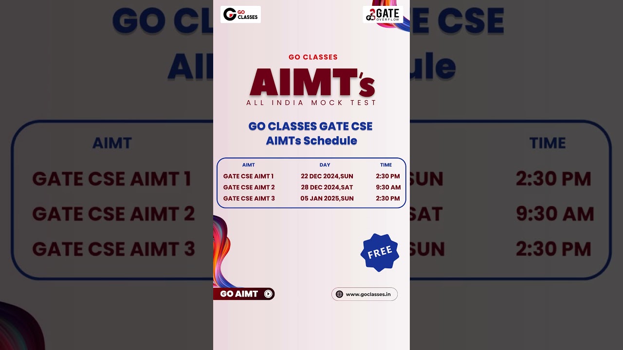 GO Classes AIMTs 2025: Free GATE CSE AIMTs Schedule and Preparation Tips