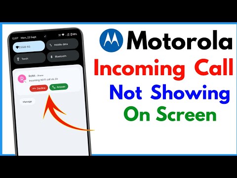 Incoming Call Not Showing Motorola | Incoming Call Not Showing Full Screen In Motorola