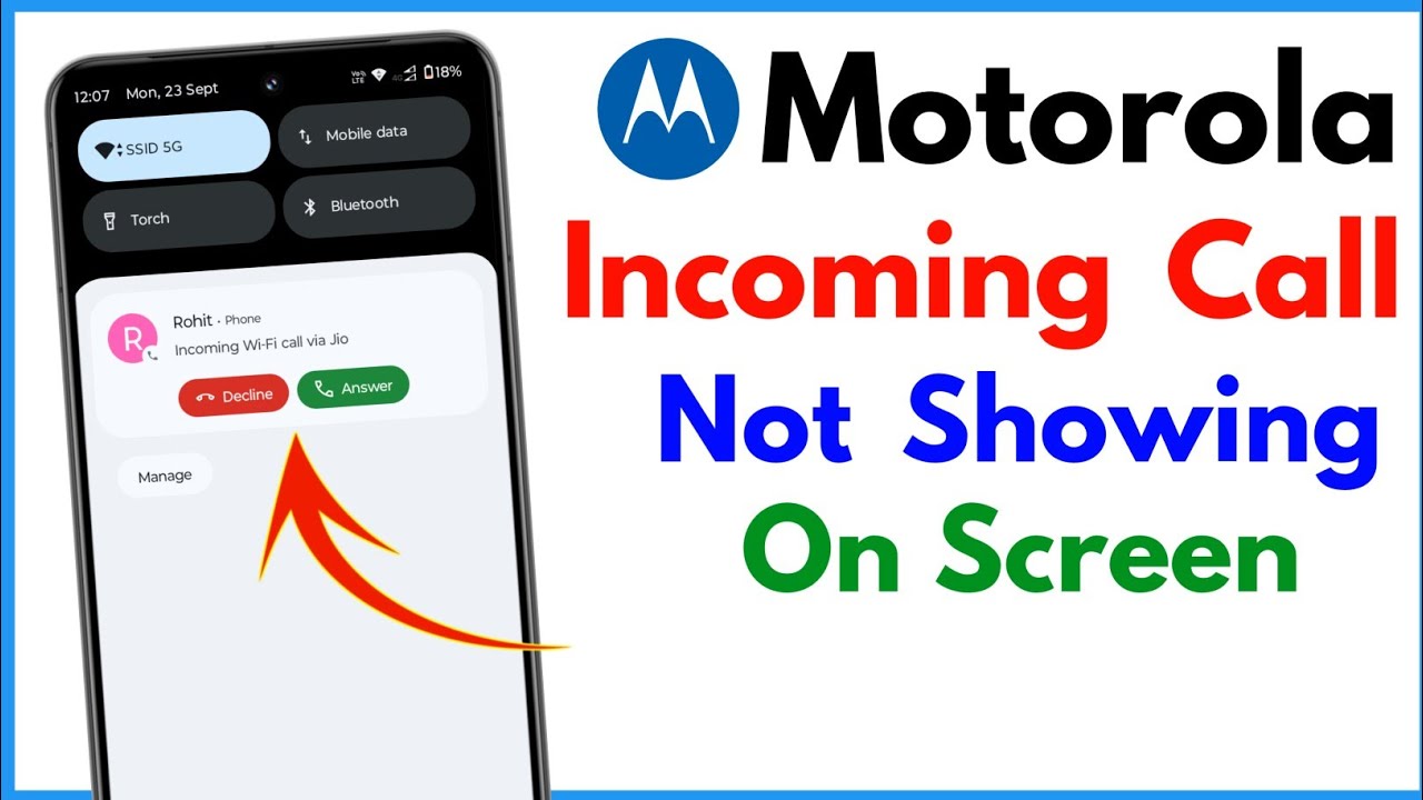Incoming Call Not Showing Motorola | Incoming Call Not Showing Full Screen In Motorola