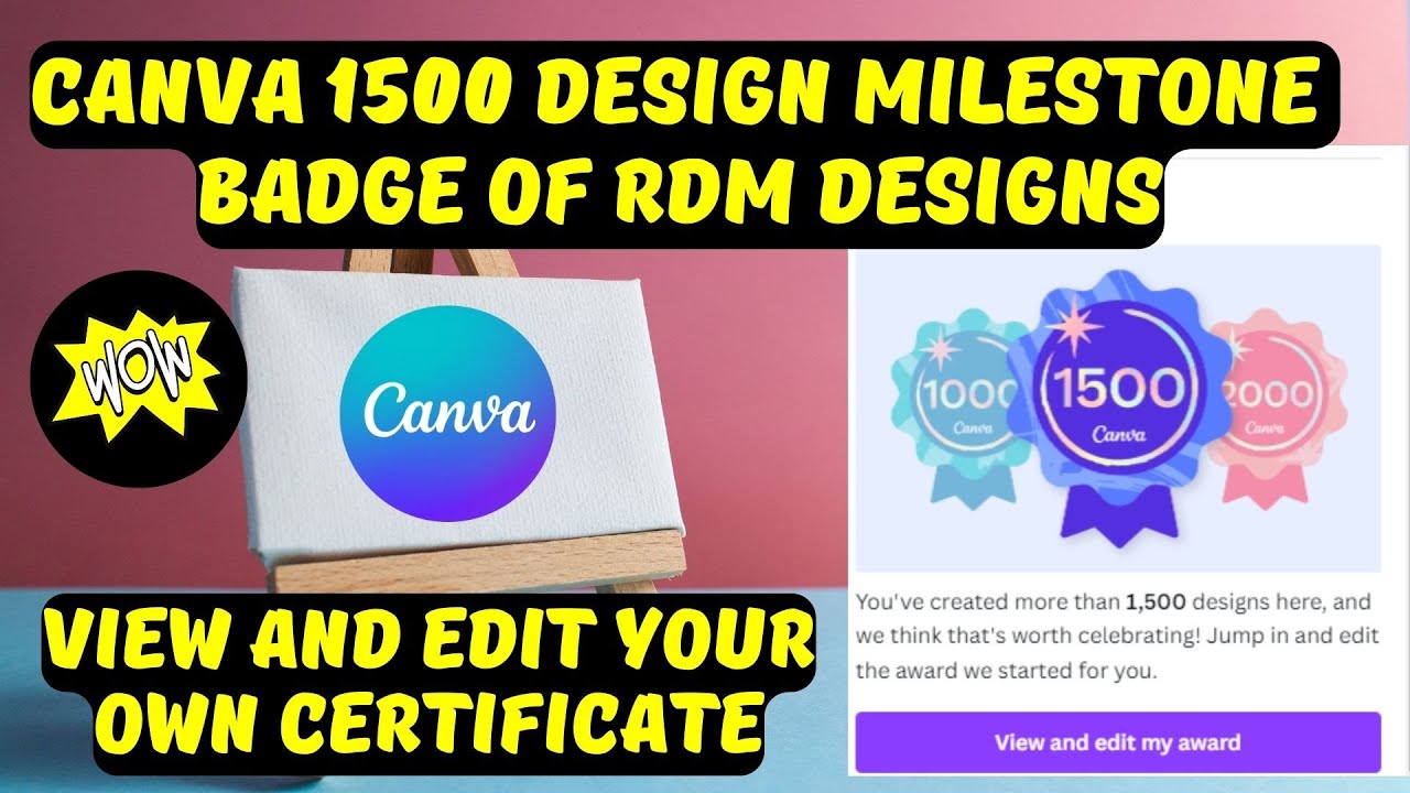 Canva 1500 Design Milestone Badge of Rdm Designs