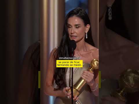 Demi Moore emociona com discurso no Globo de Ouro #demimoore #globodeouro