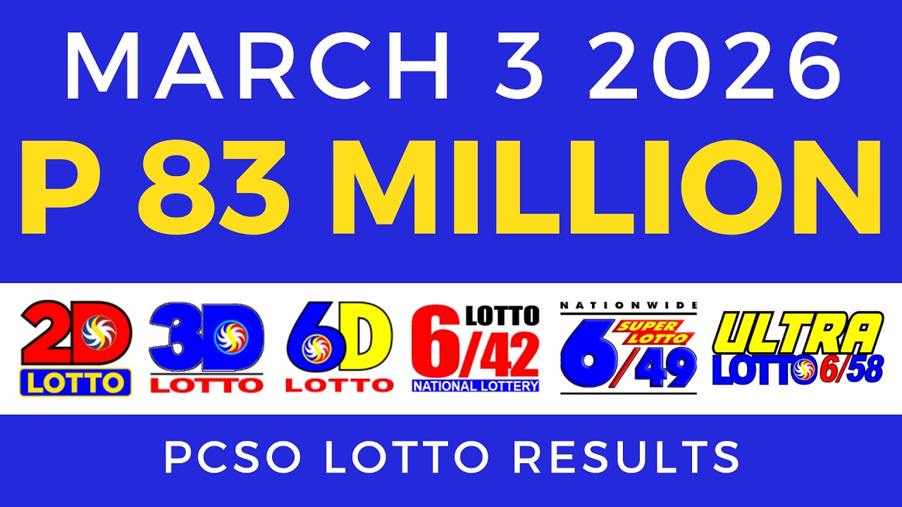 Lotto Result Today 9pm March 3 2026 PCSO