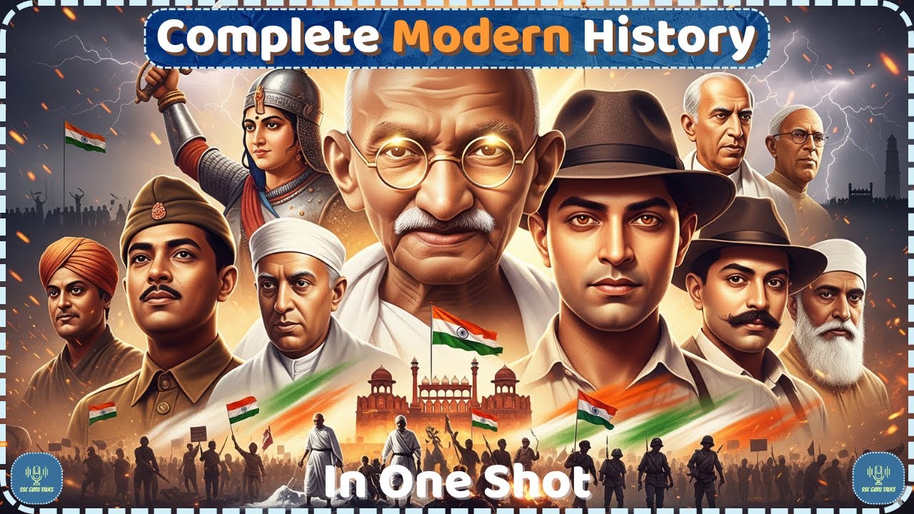 Complete Modern History from 1498 to 1947 in One Video! 📖 | Full Revision for SSC, UPSC, PCS