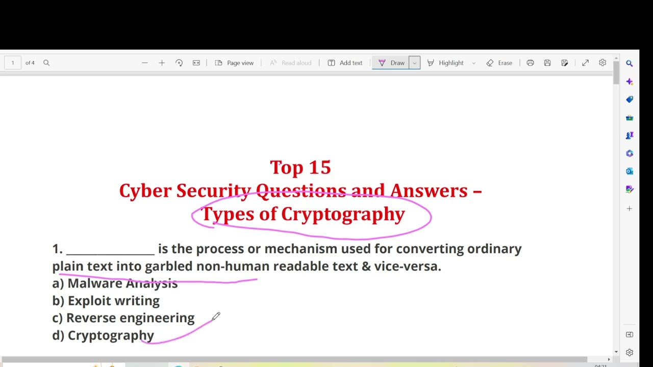 Top 10 Cyber Security & IT Law MCQs on Types of Cryptography π