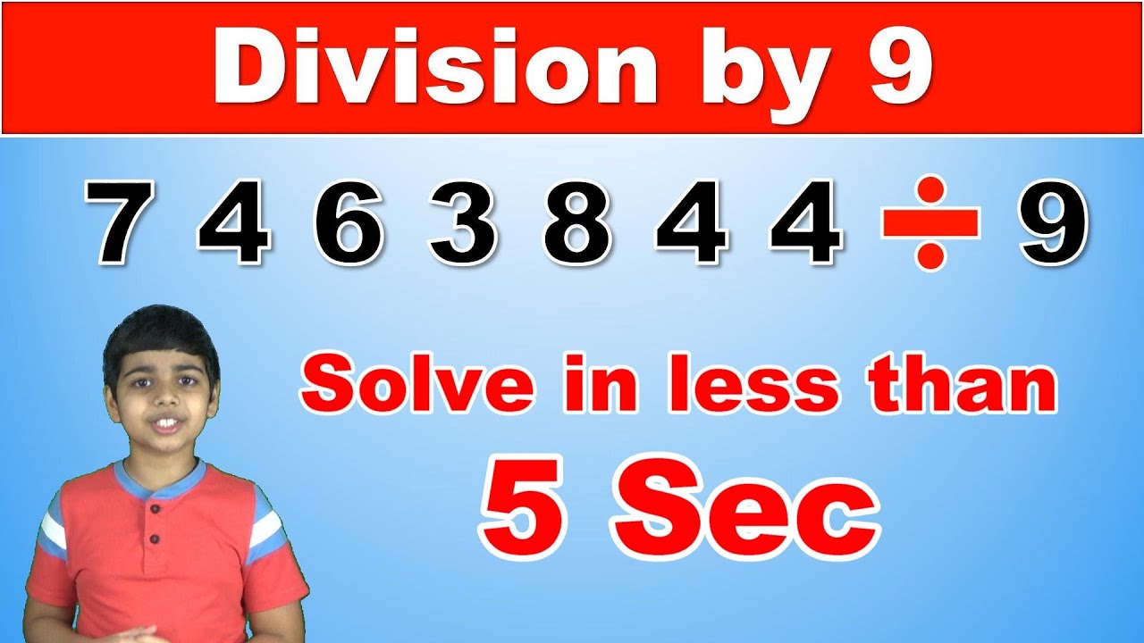 Fastest Way to Divide Any Number by 9 in Under 5 Seconds! β‘