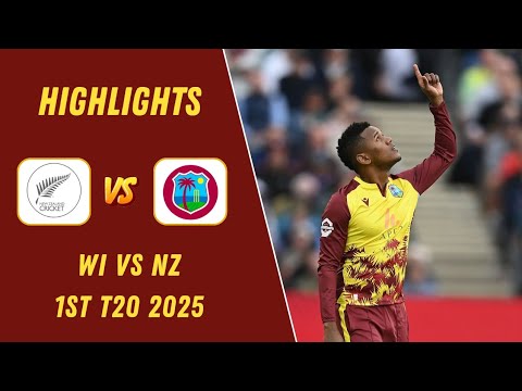 West Indies vs New Zealand 1st T20 2025 Full Highlights | WI vs NZ