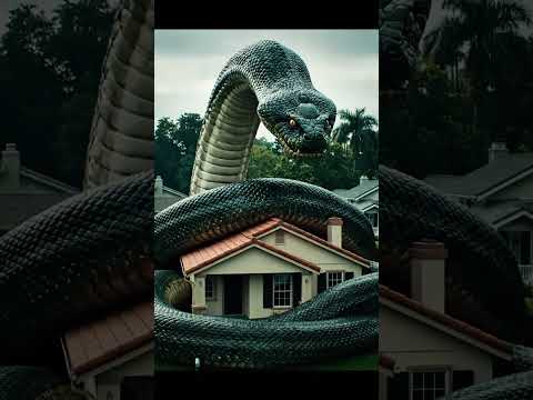 A giant snake coiled around a small residential house... #aiart #aivideo #aiartmodellookbook