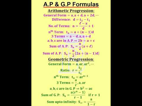 A.P and G.P Formulas