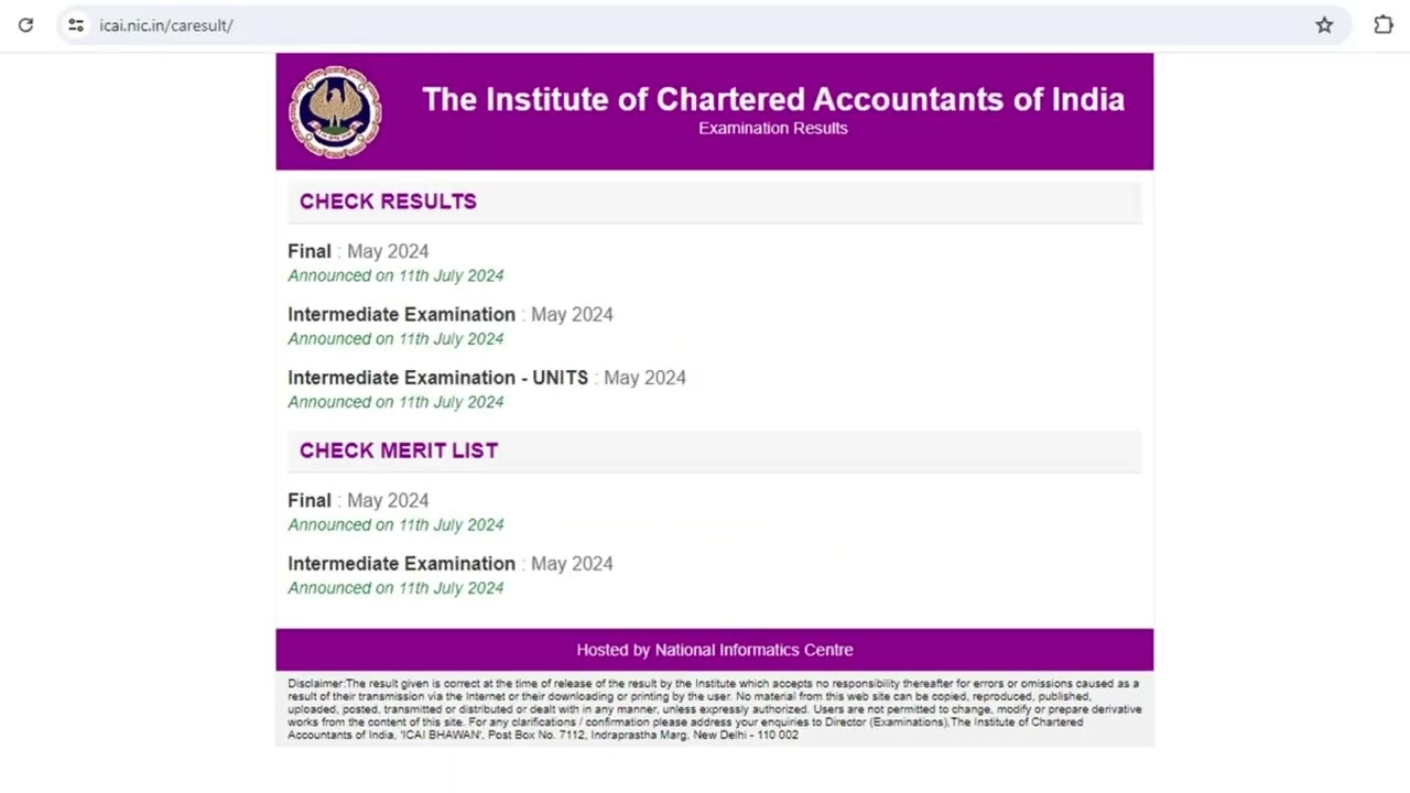 ICAI CA Result 2024: Step-by-Step Guide to Check Your Scores π