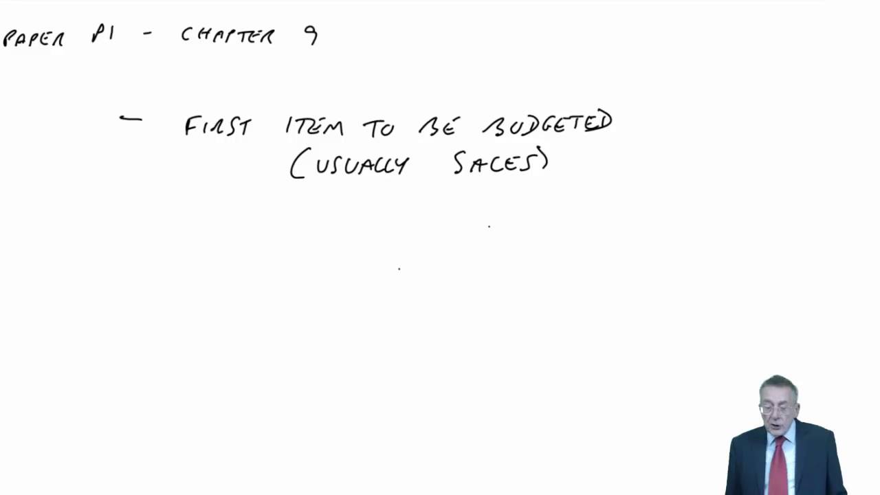 CIMA P1 Budgeting Objectives, The preparation of budgets