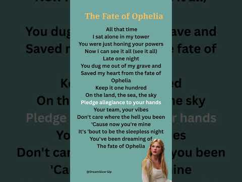 The Fate of Ophelia - Taylor Swift #lyrics #songlyrics #music #song #spotify #love