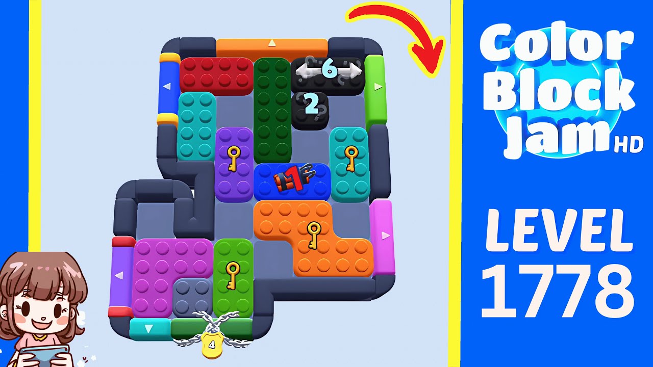 Color Block Jam Level 876 (1778) Solution Walkthrough