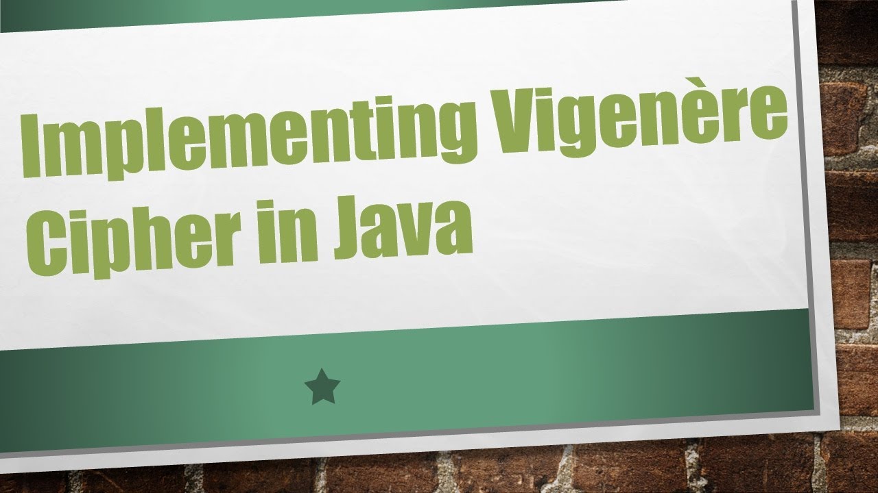 Implementing the Vigenère Cipher in Java