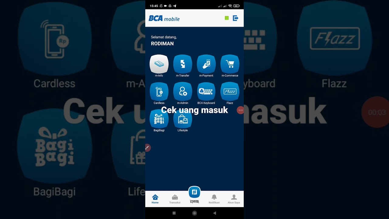 Cek Uang Masuk di BCA Mobile π± (2022) #Shorts