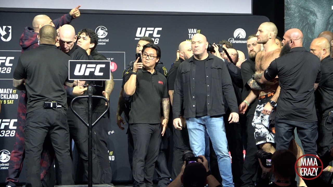 UFC 328: Khamzat Chimaev vs. Sean Strickland Weigh-in Face Off