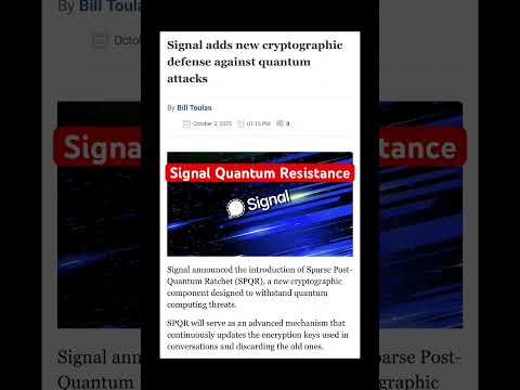 Signal Quantum Resistance #signal #cryptography #news #privacyfirst