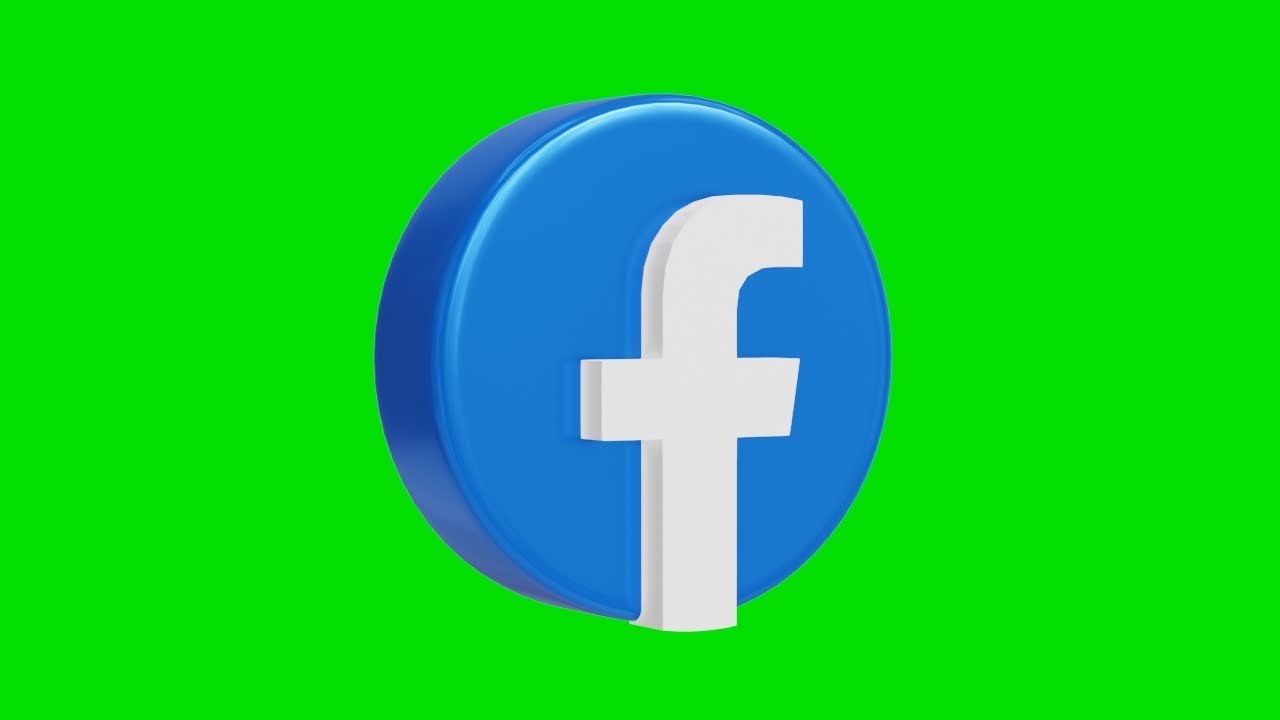 Facebook 3D Logo with Green Screen Background 🎥