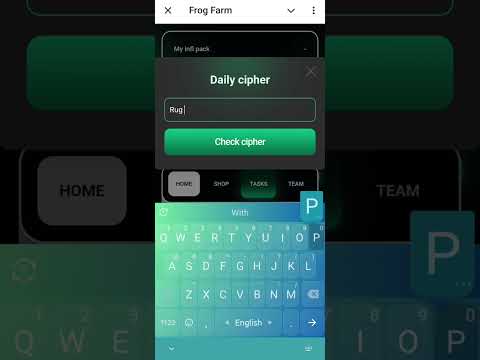 8 December frog farm daily cipher code | Today frog farm code | #frogfarm #crypto
