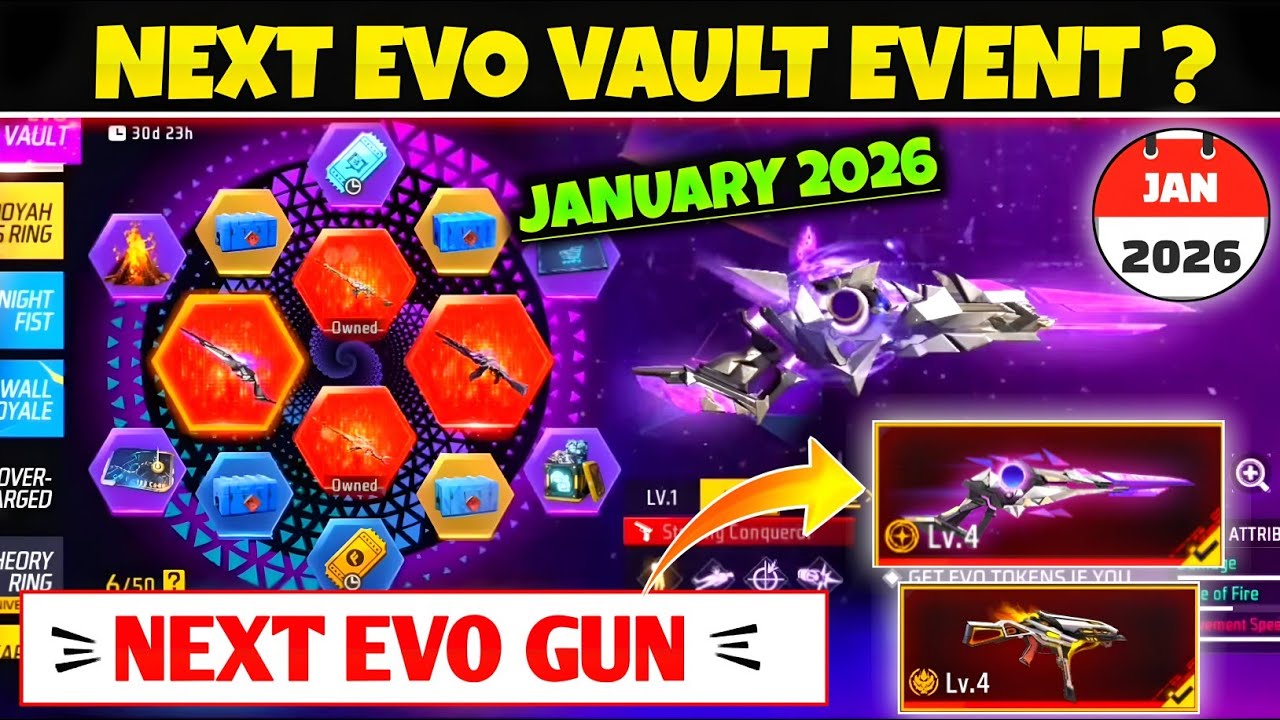 Free Fire January Evo Vault Event & Gun Skin 🎮