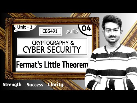 Fermat's Little Theorem in Tamil | Cryptography and Cyber Security in Tamil | CB3491 in Tamil Unit 3