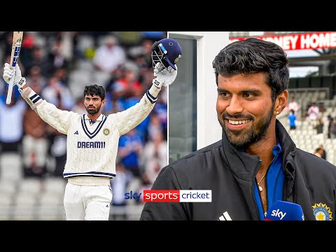 Washington Sundar reacts to his fantastic century to help India draw at Old Trafford ๐ฎ๐ณ