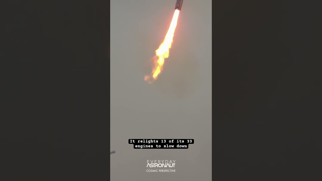 #SpaceX’s #Starship Super Heavy Booster falling from space and being caught by the launch tower!