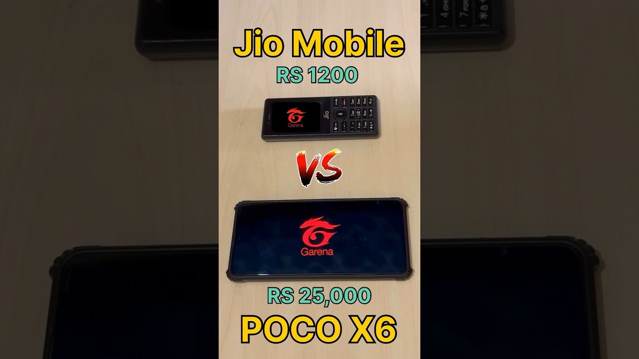 Galaxy Z Fold 6 ๐ vs Jio PHONE - FREEFIRE TEST #freefire #shorts #trending #jiophone #iphone