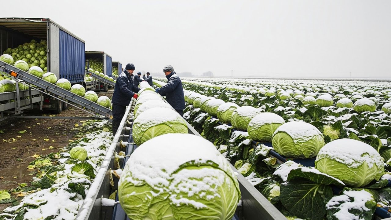 Japan's Snow-Covered Cabbage Harvest 🥬
