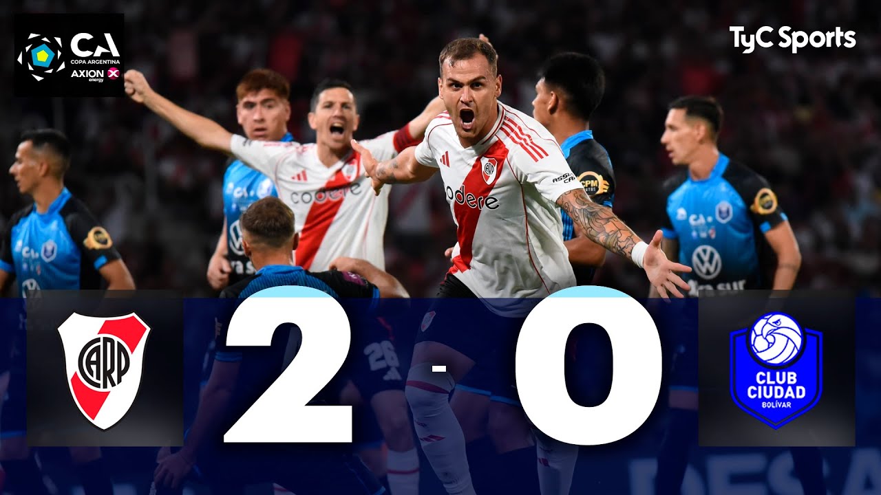 River domina y vence 2-0 a Ciudad de Bolívar en los 32avos de Copa Argentina ⚽