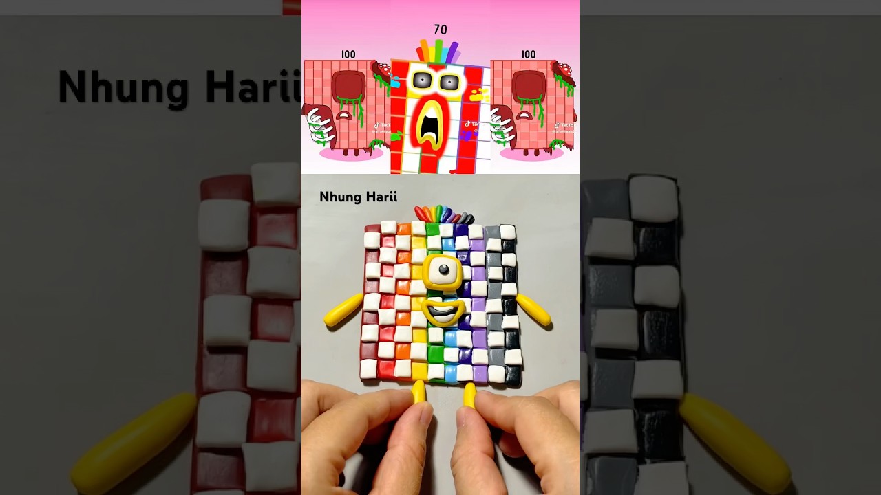Creating Sprunki Numberblocks 100 with Clay