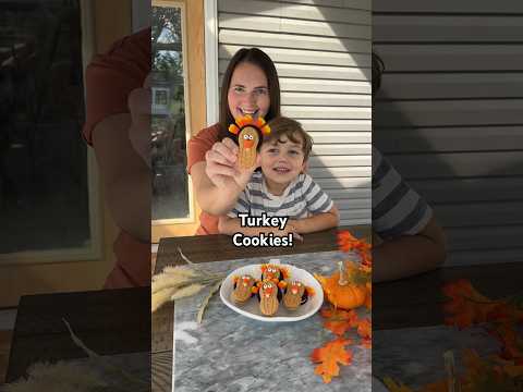 Turkey Cookies for Fall! 🦃 #easyrecipe #cookies #momlife #shorts