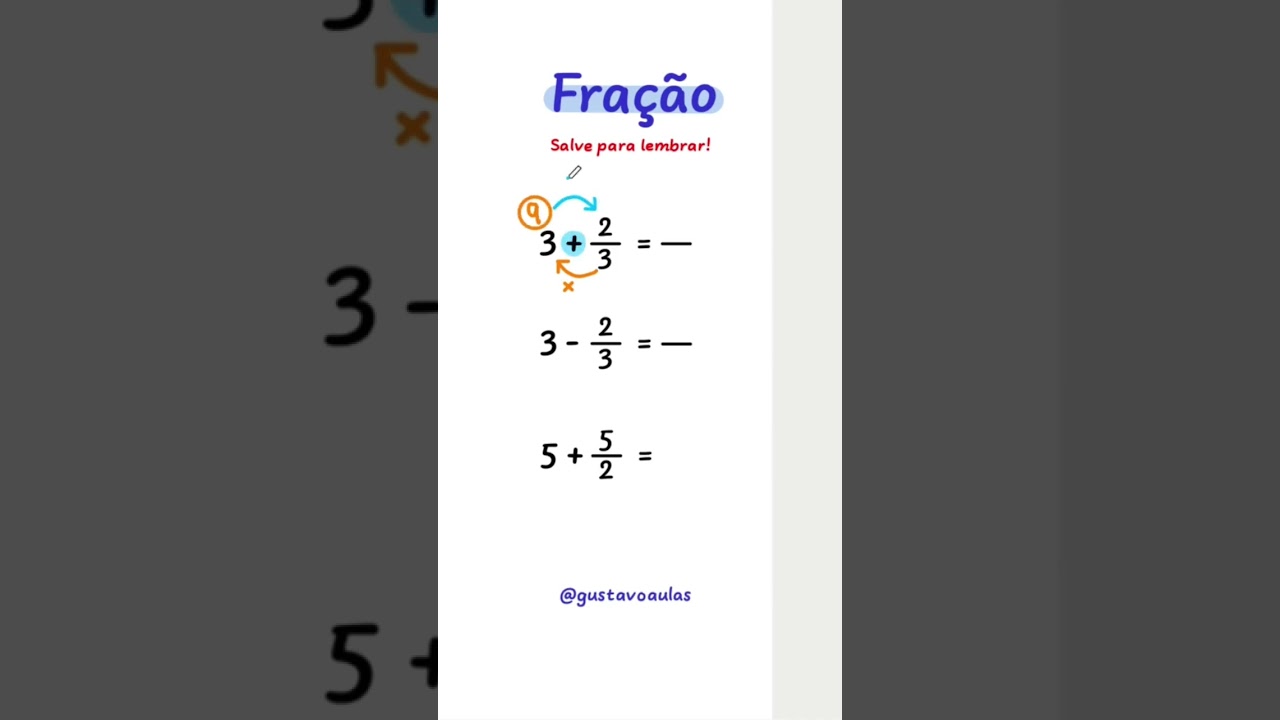 Somar ou subtrair um número de uma fração