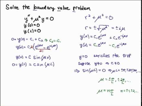 Homogeneous Boundary Value Problem (Non-zero Case Eigenfunctions)