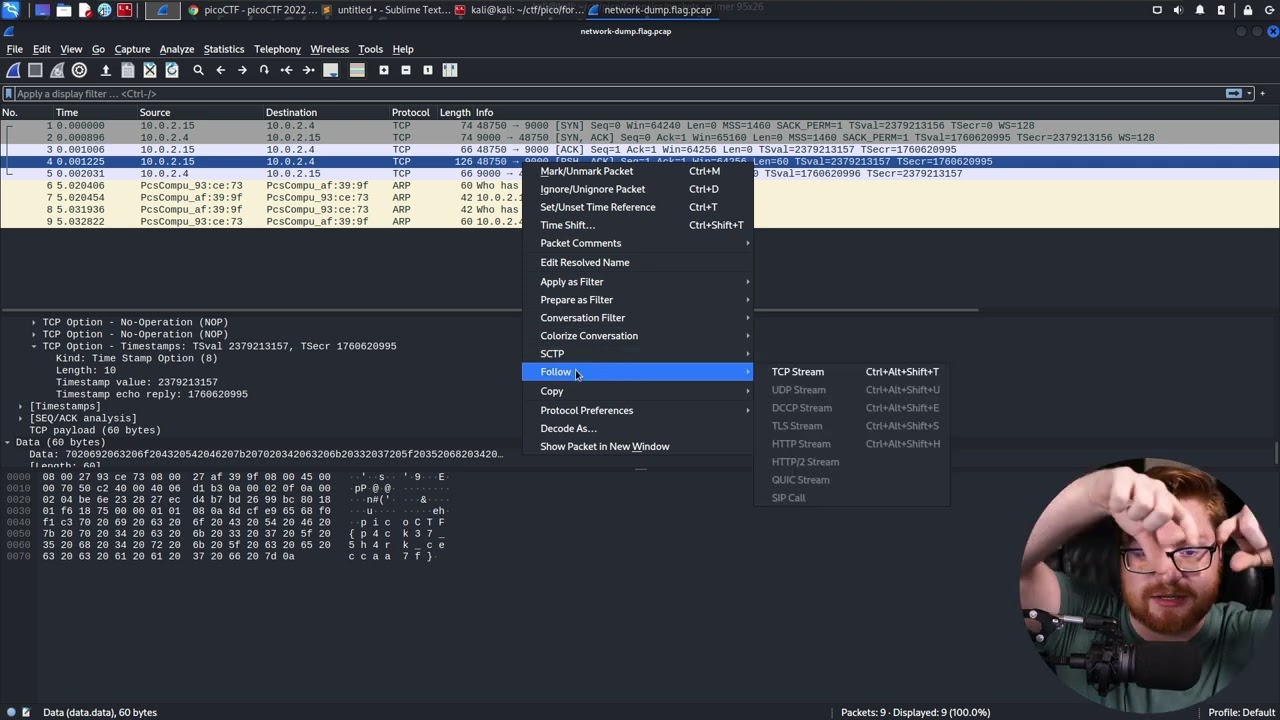 Intro to Wireshark (PicoCTF 2022 #17 'packets-primer')