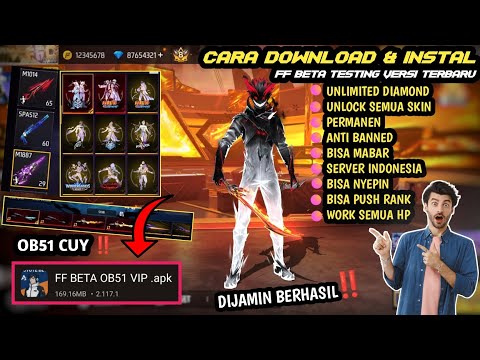 SKIN PERMANEN ‼️ TUTORIAL CARA DOWNLOAD FF BETA TESTING UPDATE TERBARU OB51 - LINK MEDIAFIRE