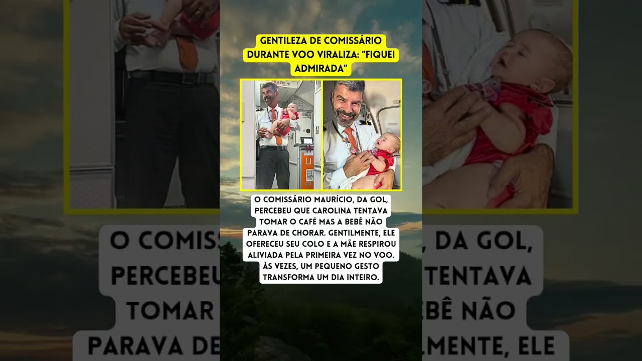 Comissário viraliza ao cuidar de bebê em voo ✈️