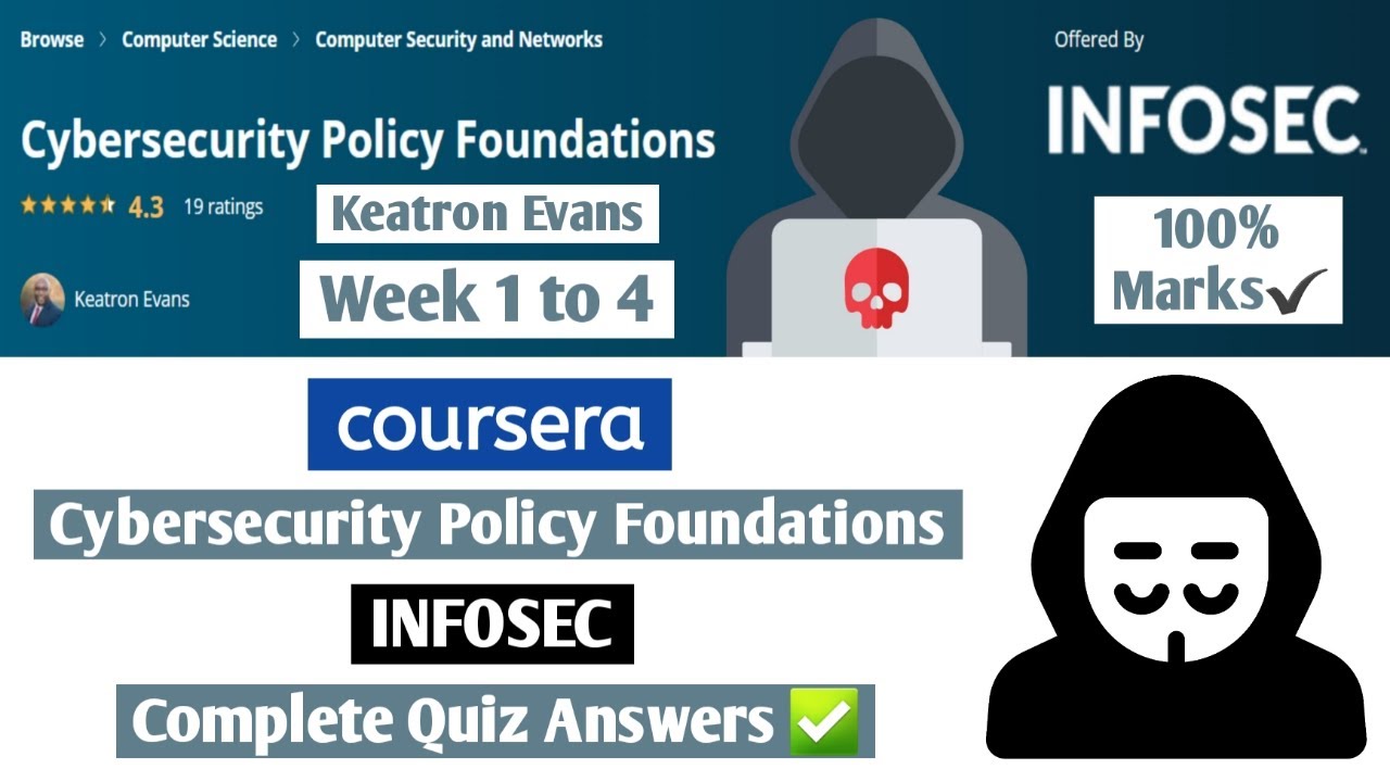 Cybersecurity Policy Foundations | INFOSEC | Coursera | Weeks 1-4 | Complete Quiz Answers