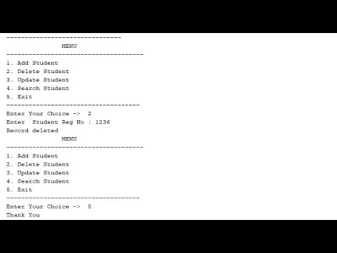 III BCA J2EE Lab Ex B1: Menu driven JDBC program to perform basic operations with Student Table