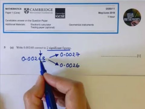 Cambridge iGCSE Maths June 2018 Paper 0580 11 Q5a   rounding a decimal to 2 significant figures