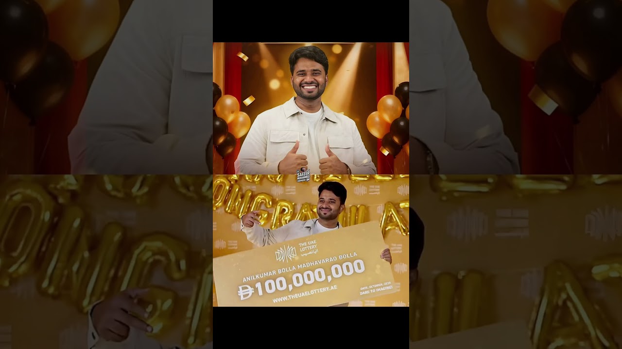 UAE Lottery's Record-Breaking AED 100 Million Jackpot Won by Anilkumar Bolla 🎉