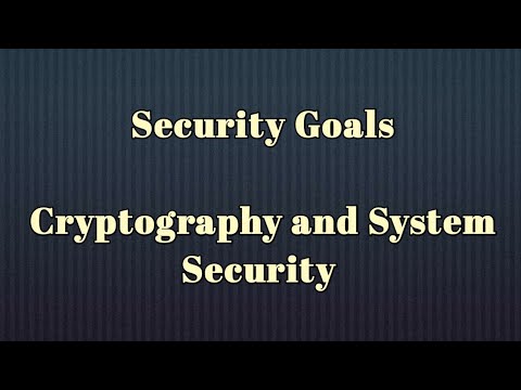 Security Goals | Cryptography and System Security