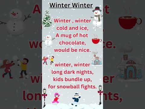 Winter Winter ☃️❄️ | English Poem for Kids | Poem in English for Kids | Poems | Kids Poems 👦👧