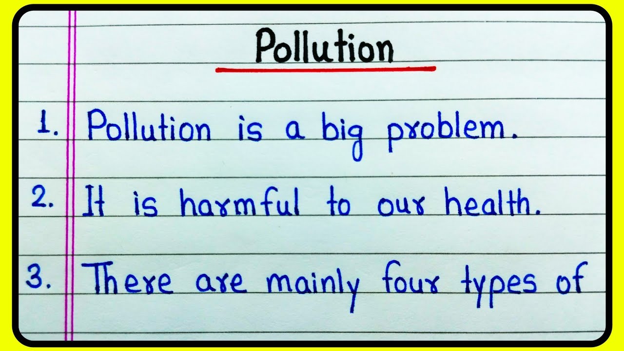 10 Easy lines on Pollution | Pollution Essay in English 10 lines | Essay on Pollution 10 lines