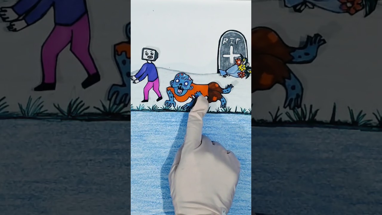 Creepy Zombie Horror Crawling Ends! 💀 | Short Animation