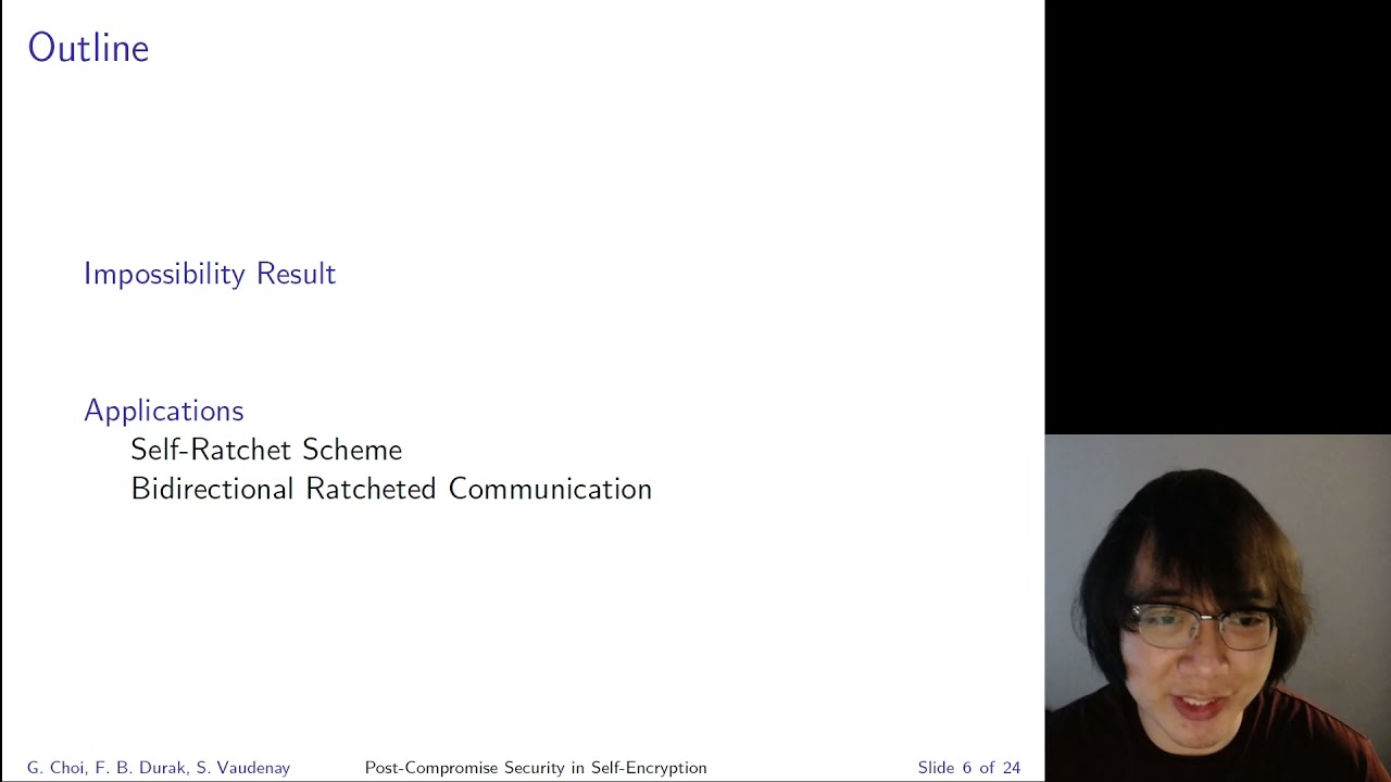 2021 ITC Conference: Post-Compromise Security in Self-Encryption