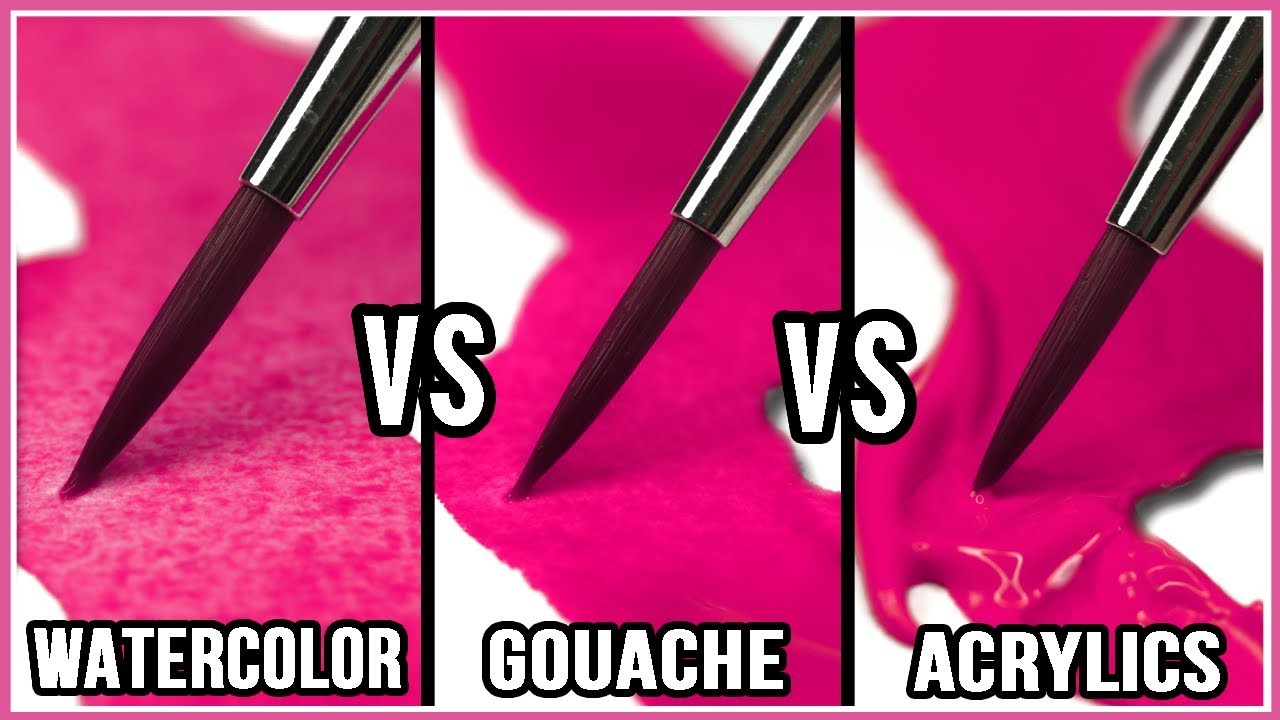 Watercolor, Gouache & Acrylic Paint Differences 🎨